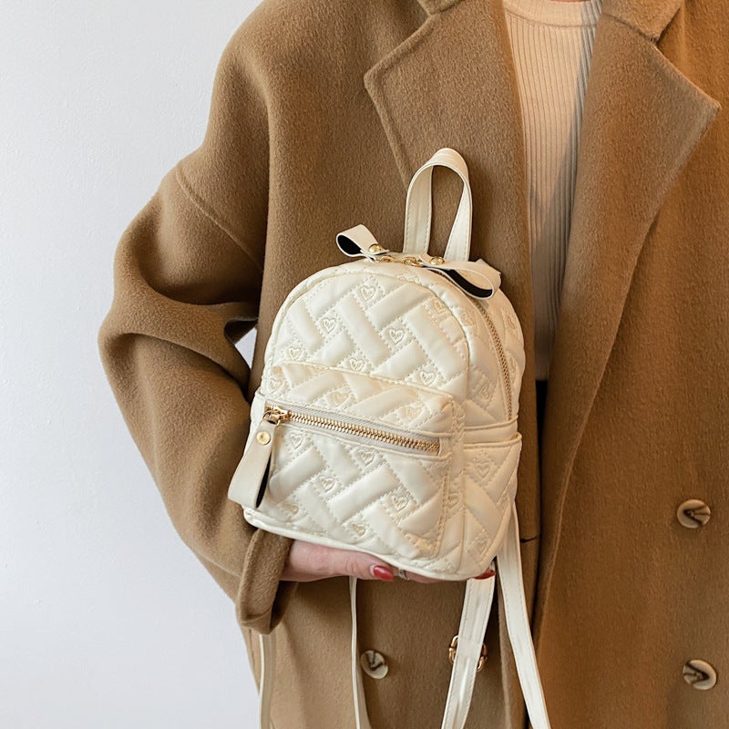 Japanese Backpack Women'S Bag 2022 Autumn New Fashionable Texture Rhombus College Student School Bag Travel Small Backpack - Image 3