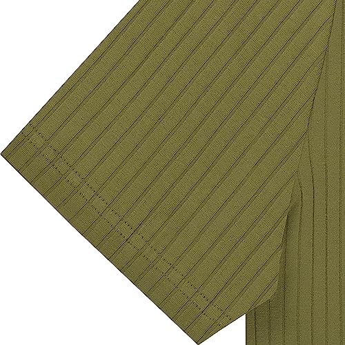 Gnvviwl Men's Muscle V Neck Polo Shirts Slim Fit Short Sleeve Cotton Golf T-Shirts Ribbed Knit Soft Tees Army Green - Image 4