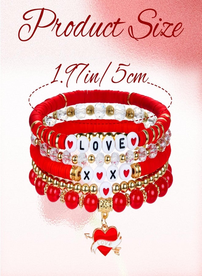 Ishua Valentines Gifts For Her - Stretchy Valentines Beaded Bracelets - Love Heart Valentine's Bracelet for Wife & Women - Nice for Valentine's Day, Dates & Anniversaries - Image 2