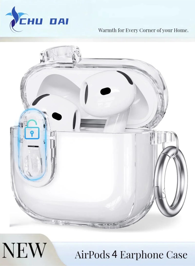 CHU DAI for Airpods 4 Case with Lock Clear Case,Compatible with Airpods 4 ,Soft TPU Anti-Yellowing Cases(Clear) - Image 1