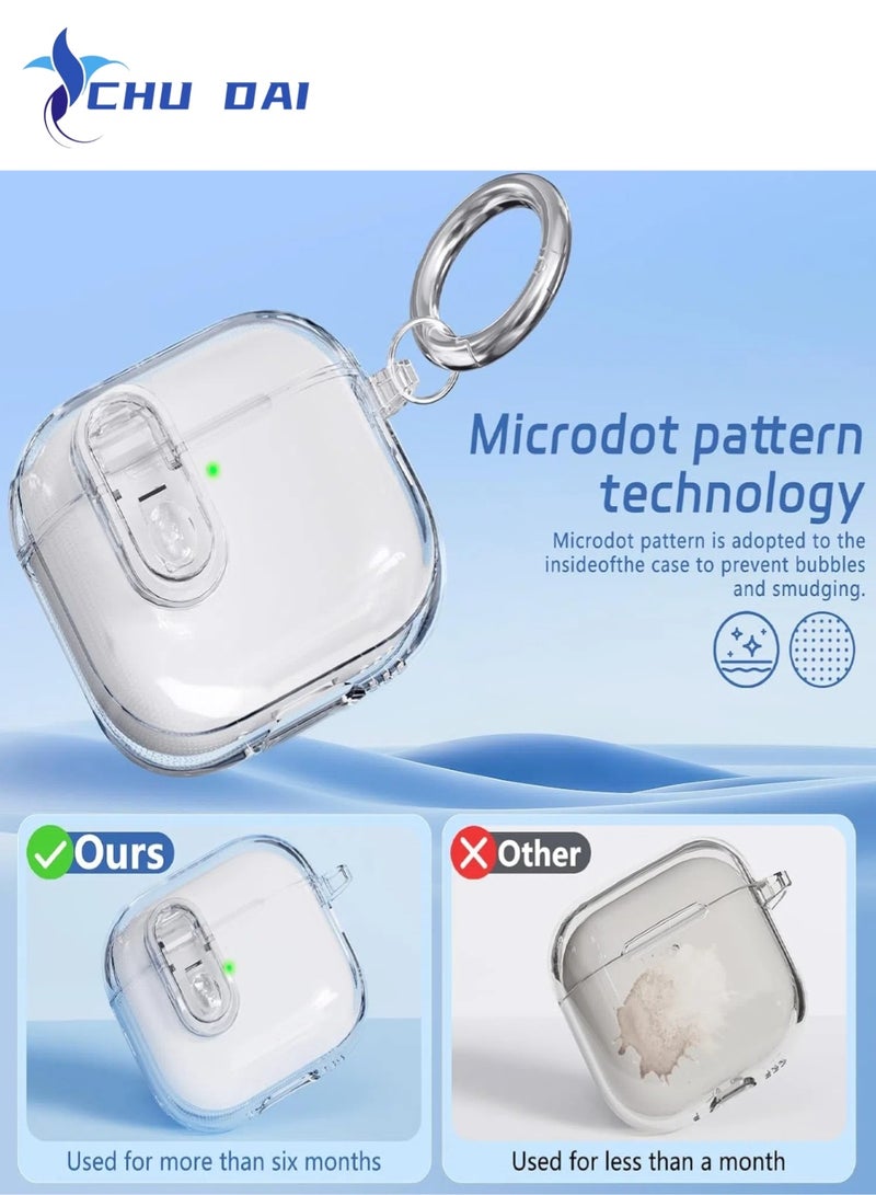 CHU DAI for Airpods 4 Case with Lock Clear Case,Compatible with Airpods 4 ,Soft TPU Anti-Yellowing Cases(Clear) - Image 4