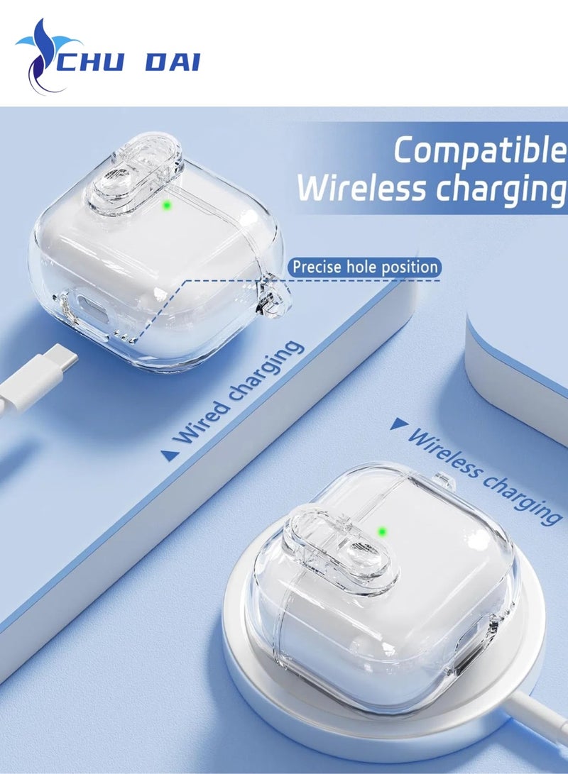 CHU DAI for Airpods 4 Case with Lock Clear Case,Compatible with Airpods 4 ,Soft TPU Anti-Yellowing Cases(Clear) - Image 5