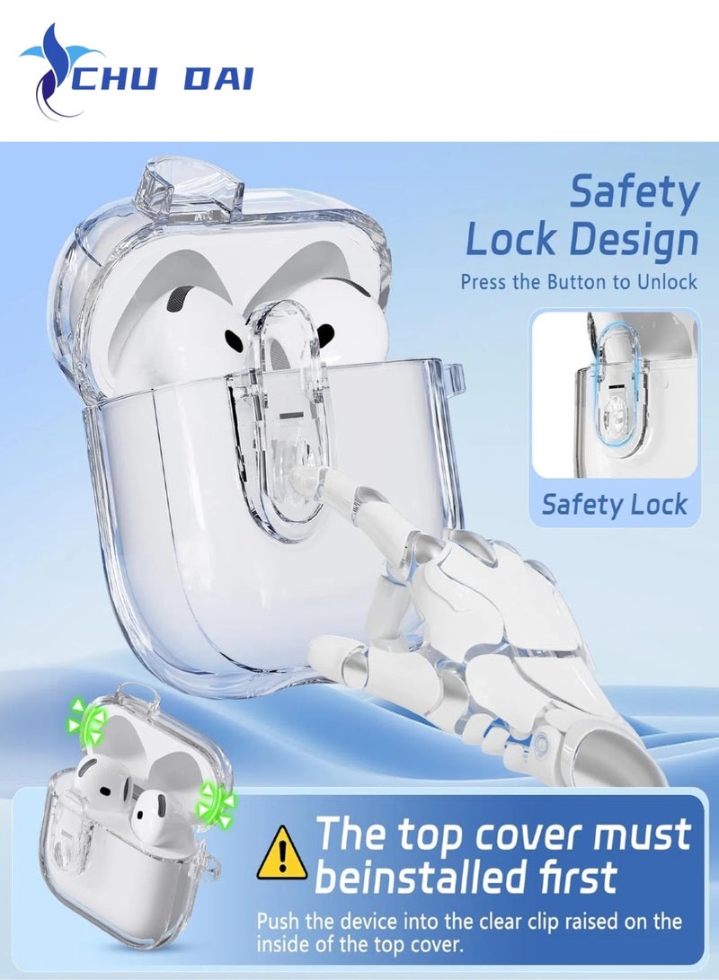 CHU DAI for Airpods 4 Case with Lock Clear Case,Compatible with Airpods 4 ,Soft TPU Anti-Yellowing Cases(Clear) - Image 3