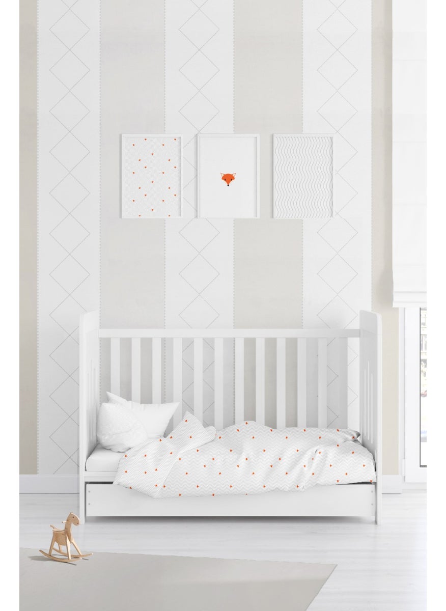 Casadora Baby Cool Fox 100% Cotton Satin, Embroidered Baby Duvet Cover Set  - Image 5