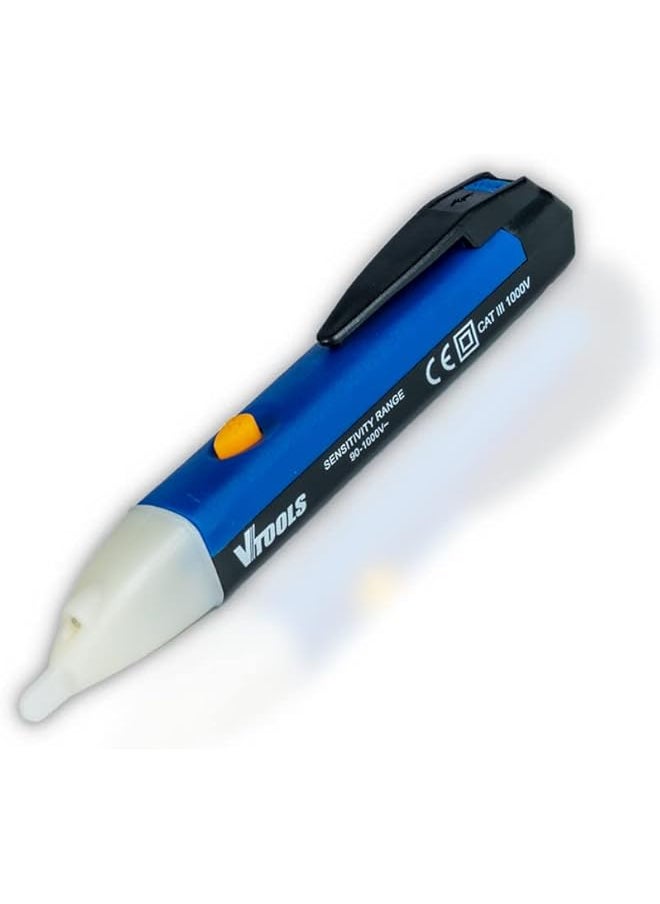 VTOOLS Intelligent Non Contact Voltage Tester With Led Light Batteries Not Included Ac 90V 1000V Blue Vt2124  - Image 1