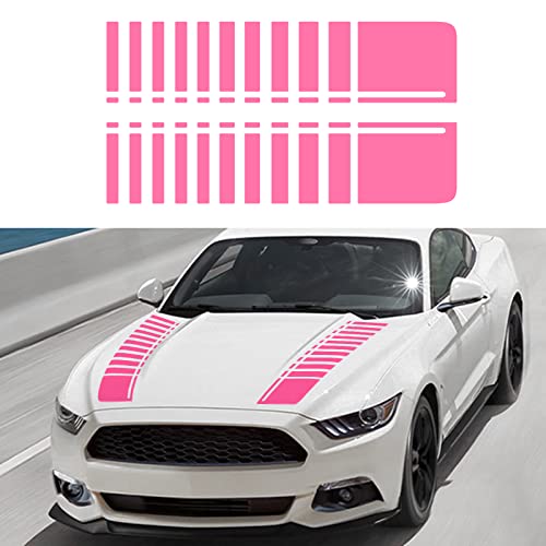 SUNBREATH Car Hood Modified Sport Style Stripe Sticker Graphic Vinyl Racing Decal Decoration Accessories for Vehicles C002 Pink - Image 1