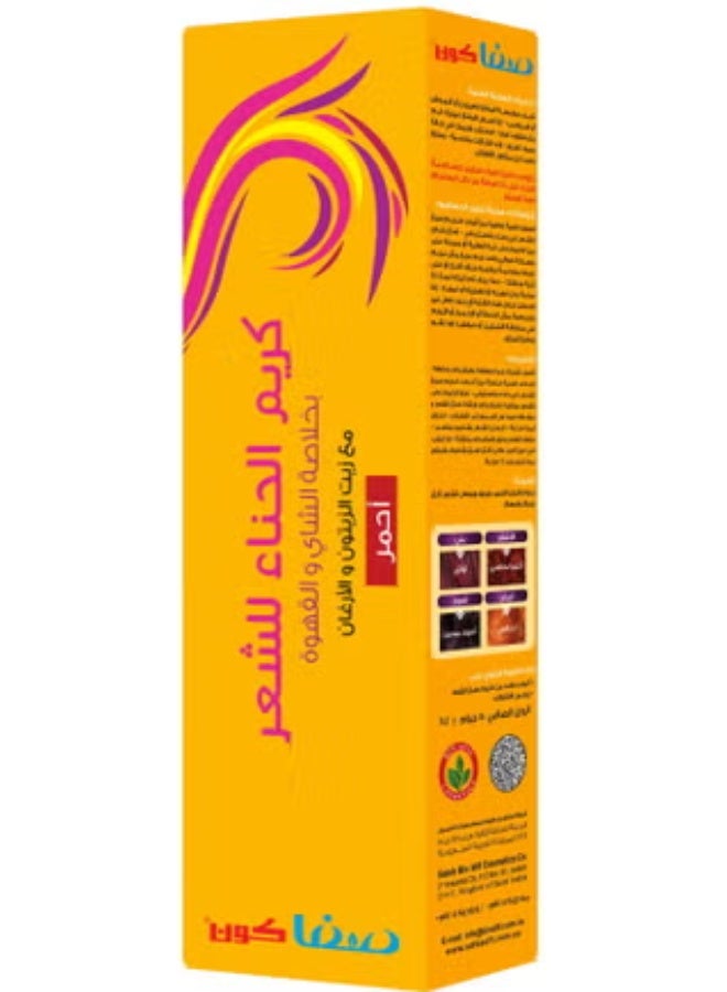 Hair Henna Cream Tea & Coffee Extracts  - Red