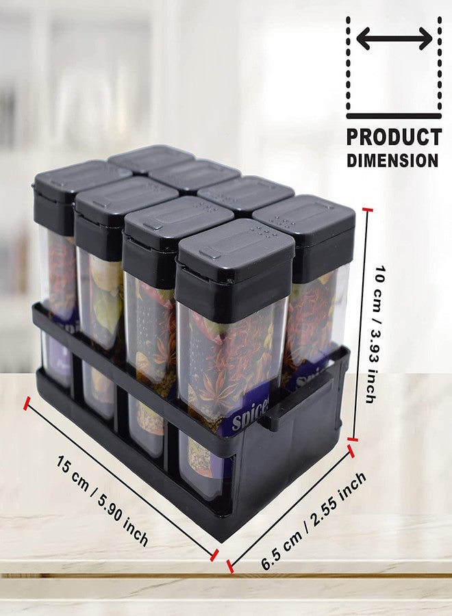 DJD Masala Box for Kitchen | Kitchen Spice Box | Masala Dani | Modern Spice Box | Spice Rack | Masala Dabba | Spice Organizer with 8 Containers, 1 Stand Set | Masala Container 8 Pcs Sets (Black) - Image 2