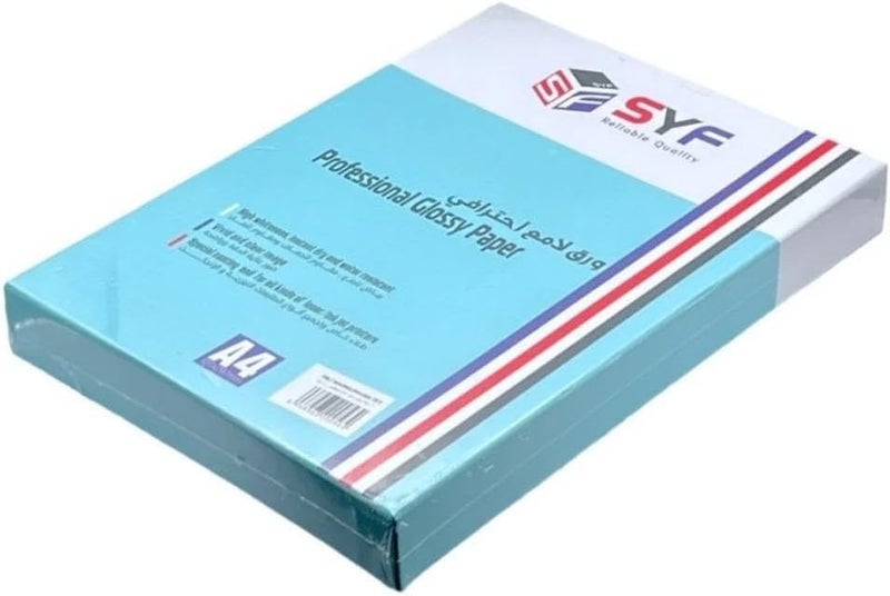 ورق كرتون 180 جرام 100 ورقة - لامع جهتين - SYF -A4
