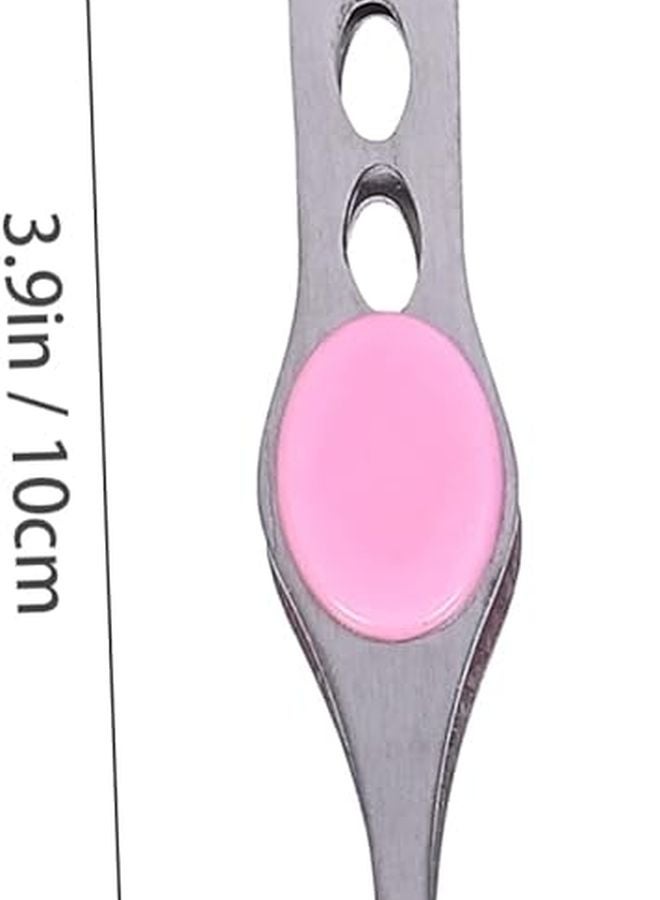 Stainless Steel Eyebrow Tweezers Set Of 4 With Elastic Grip For Precise Hair Removal - Image 3