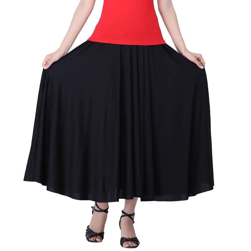 New Style Mothers Square Dance Dress Long Skirt For Womens Social Dance Engagement Large Movement Dance Gown Black long skirt (solid color) 