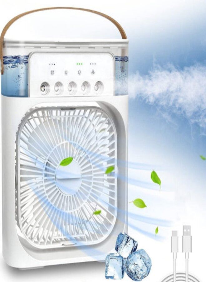 Portable Air Cooler Fan, Mini Evaporative Air Cooler with 7 Colors LED Light, 1/2/3 H Timer, 3 Wind Speeds and 3 Spray Modes for Office, Home, Reading Room, Travel - Image 1