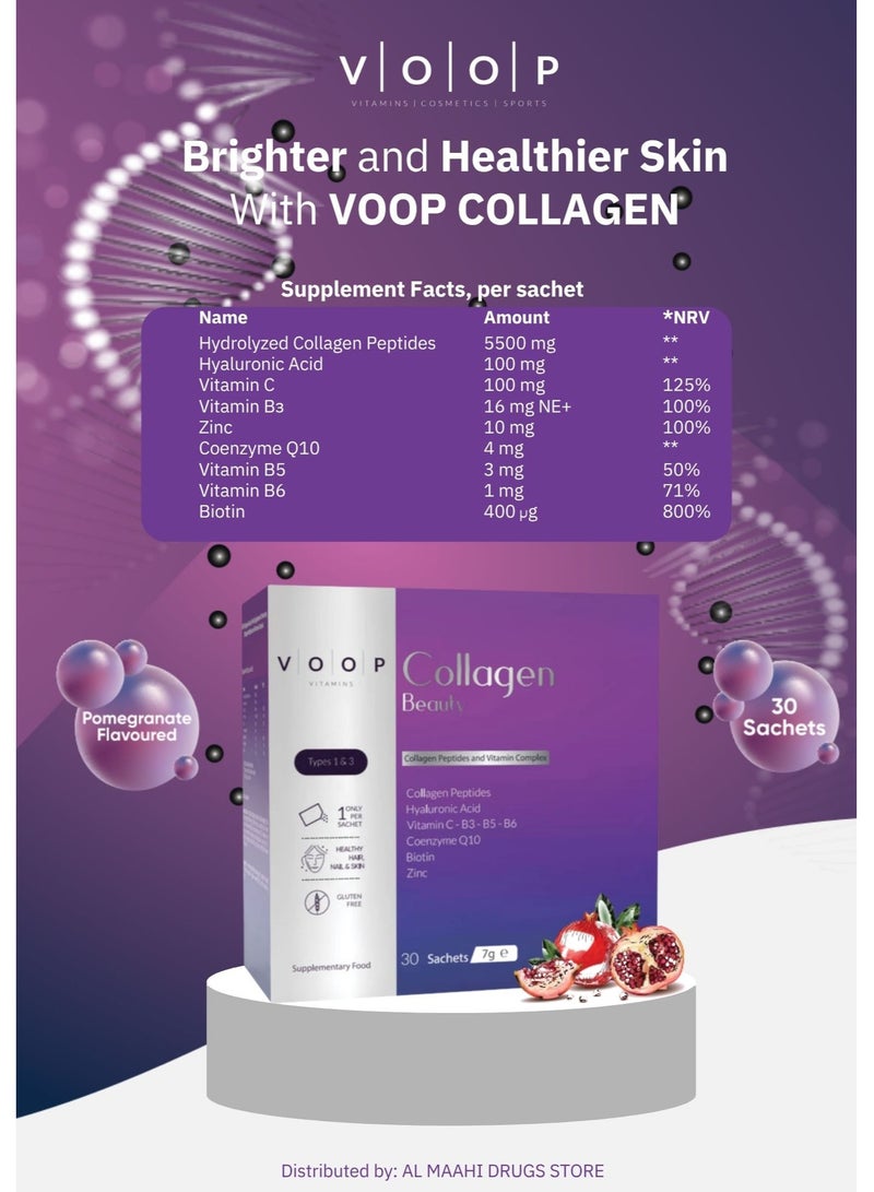 VOOP Collagen Beauty Multi Vitamin Drink: Glow from Within for Skin, Hair & Nails! - Image 1
