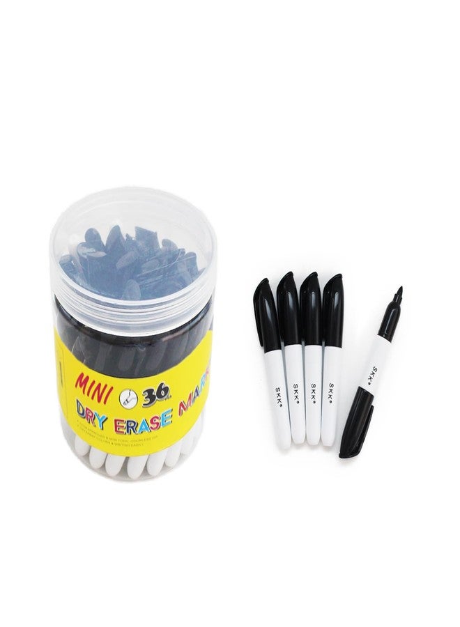 SKKSTATIONERY 36 Pcs Mini Dry Erase Markers, Whiteboard Markers, Marker Pens 3.5'', Black. - Image 1