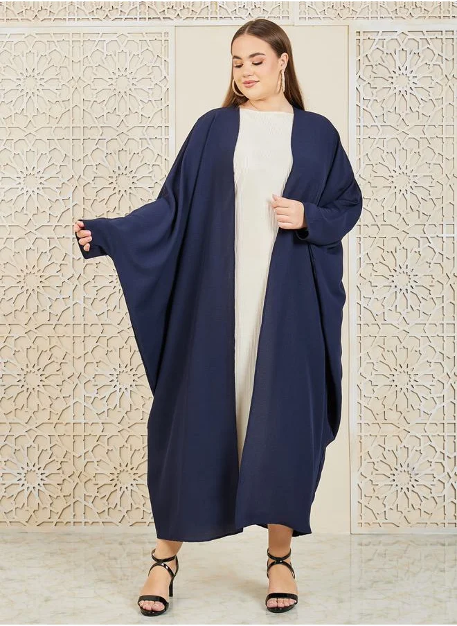 ستايلي Oversized Textured Maxi Length Kimono