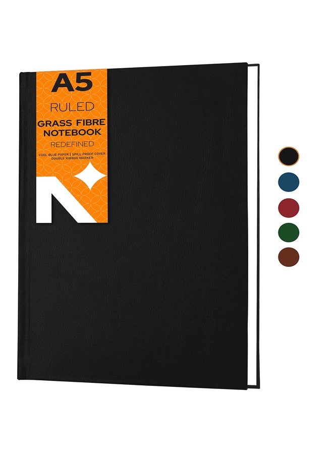 NEORAH - A5 Basic Office Notebook | Ruled | 192 Pages | 100 GSM| (21 x 14.8 cm) Hardbound|Writing Journal|Perfect For Office Diary, Journaling, Writing & Note Taking | Completely Handmade - (BLACK) - Image 2