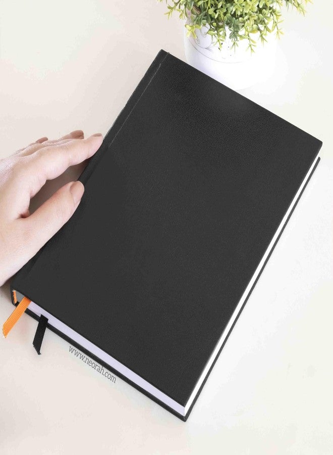 NEORAH - A5 Basic Office Notebook | Ruled | 192 Pages | 100 GSM| (21 x 14.8 cm) Hardbound|Writing Journal|Perfect For Office Diary, Journaling, Writing & Note Taking | Completely Handmade - (BLACK) - Image 1