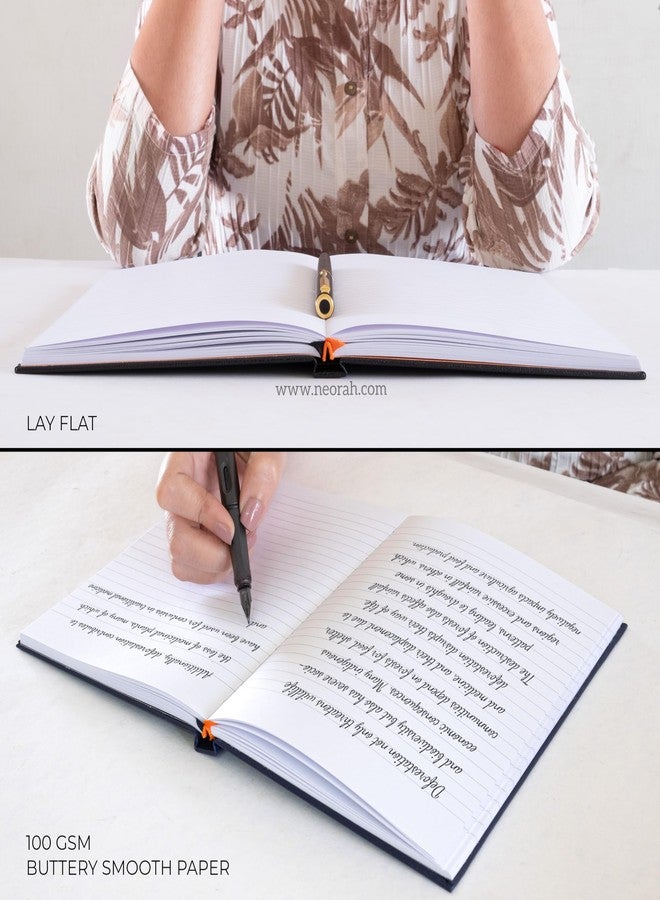 NEORAH - A5 Basic Office Notebook | Ruled | 192 Pages | 100 GSM| (21 x 14.8 cm) Hardbound|Writing Journal|Perfect For Office Diary, Journaling, Writing & Note Taking | Completely Handmade - (BLACK) - Image 5