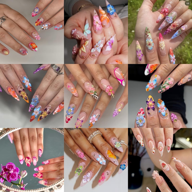 SHUXILIN 60PCS Flower Nail Art Charms 3D Hawaii Flowers Nail Rhinestones Hibiscus Floral Nail Gems Colorful Flower Nail Diamonds Summer Nail Jewelry Tiny Flowers Nail Design for Women Nail Supplies - Image 2