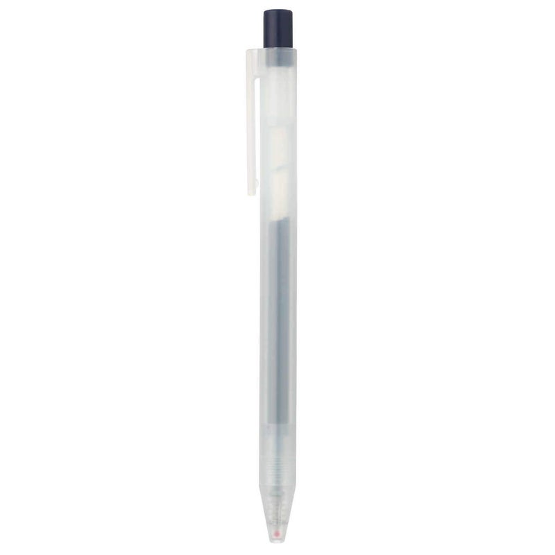 MUJI موجي - قلم حبر جل أزرق أسود بسماكة 0.5 مم قابل للسحب (10 قطع) - Image 1