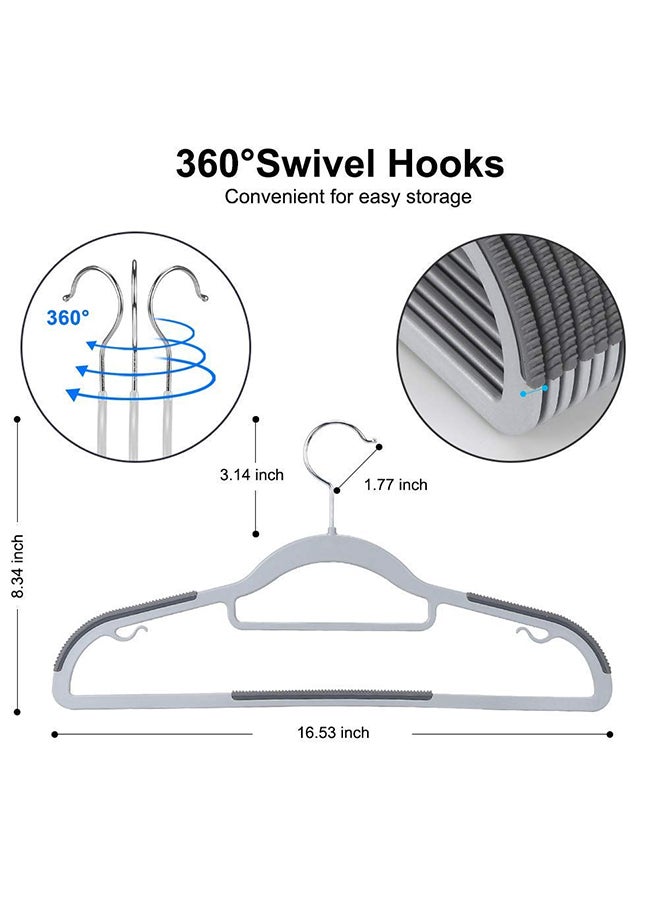 Hihonor Anti-Slip Clothes Hanger,Heavy Duty Durable Clothes Hanger,Wet and Dry Clothes Hanger with Anti-Slip Pad,Standard Size,Suitable for Hanging Robes/Skirts/Shirts(Pack of 30 Gray) - Image 3
