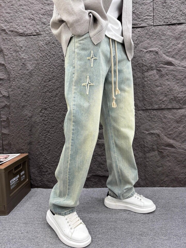 Unisex Classic Denim Jeans Loose Fit Daily Outdoor Wear - Image 3