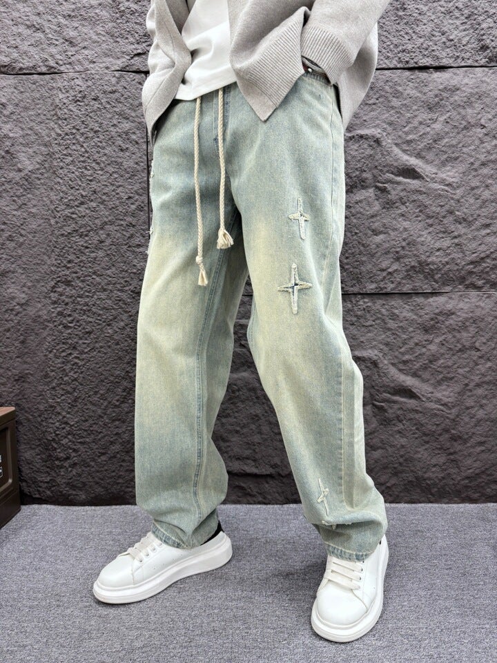 Unisex Classic Denim Jeans Loose Fit Daily Outdoor Wear - Image 4