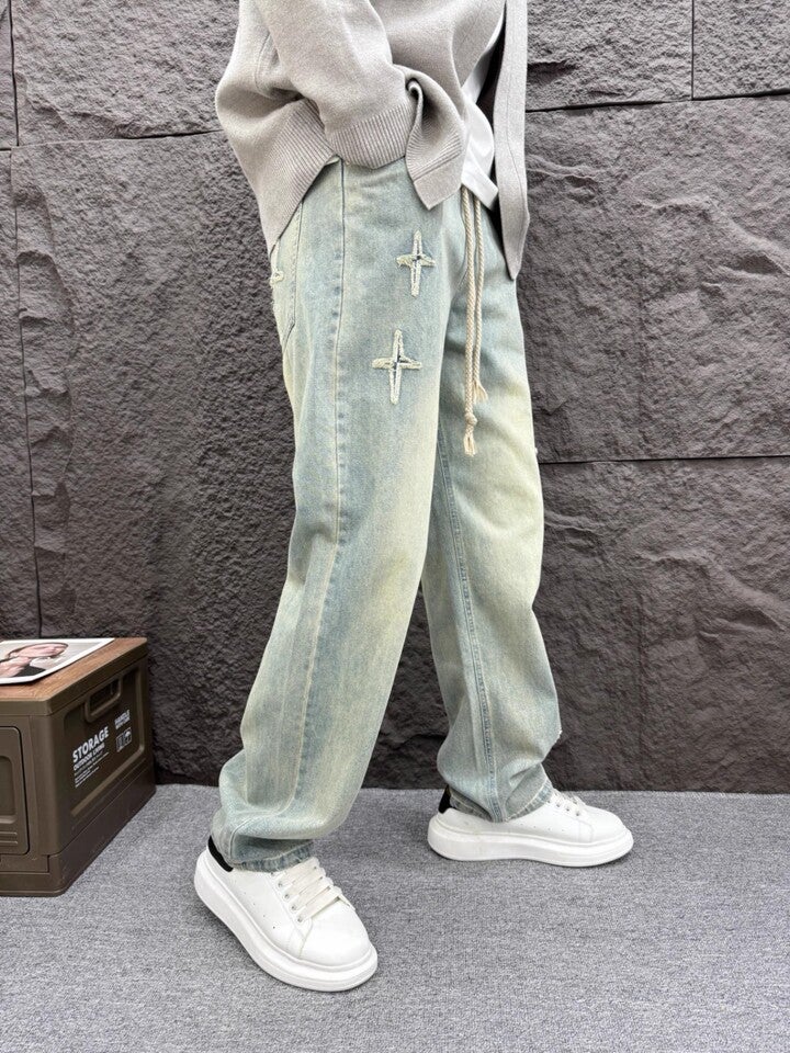 Unisex Classic Denim Jeans Loose Fit Daily Outdoor Wear - Image 2