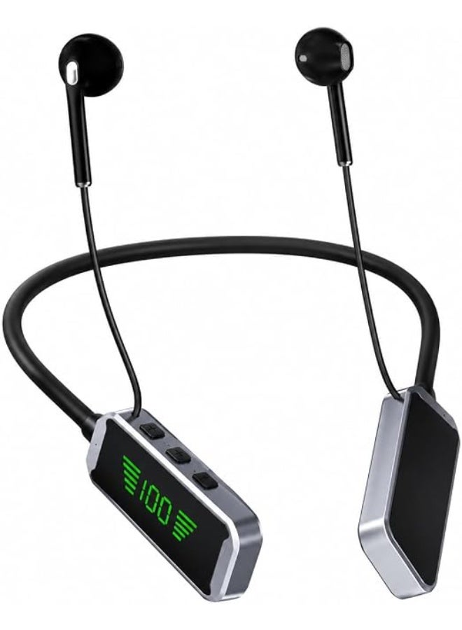 سي آيديا سماعات أذن لاسلكية من نوع C idea Bluetooth مع شاشة عرض رقمية LED، صوت ستيريو جهير عميق، سماعات أذن لاسلكية بتقنية Bluetooth 5.0، مكالمات عالية الدقة، سماعات أذن مغناطيسية. - Image 1