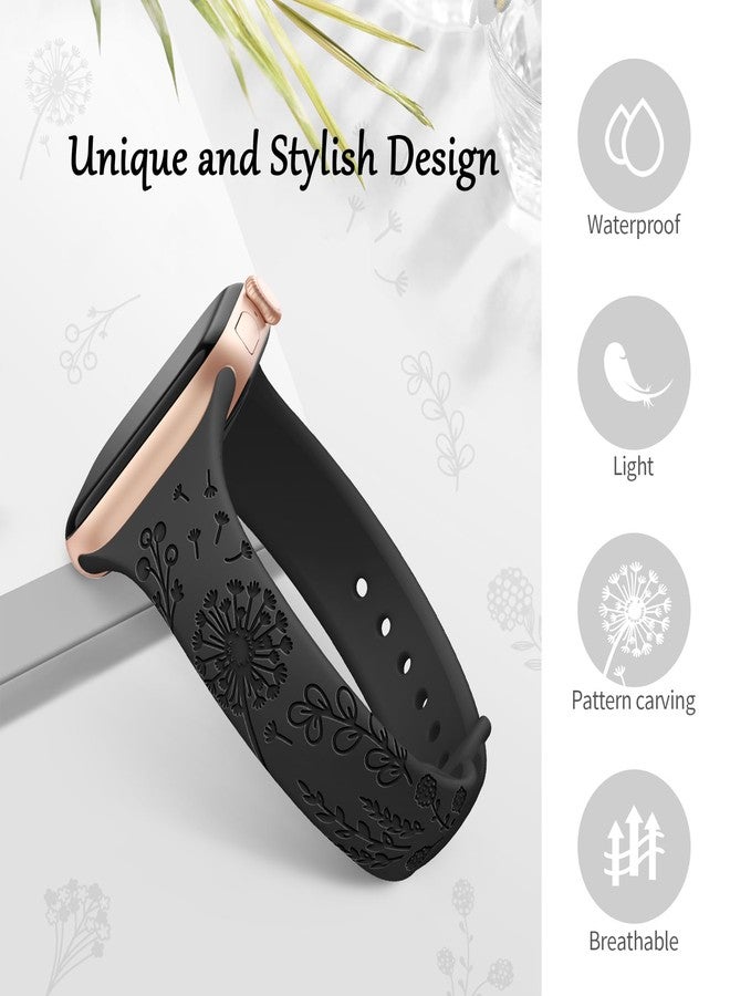 امسكاي مجموعة AMSKY من 6 أساور رفيعة محفورة بنقوش زهرية، متوافقة مع ساعات Apple Watch بمقاسات 40 مم، 41 مم، 42 مم، 38 مم، 44 مم، 45 مم، 46 مم، 49 مم، للنساء. سوار رياضي أنيق من السيليكون لساعات iWatch Series 10 Ultra و9 و8 و7 و6 و5 و4 و3 و2 و1 وSE. - Image 3