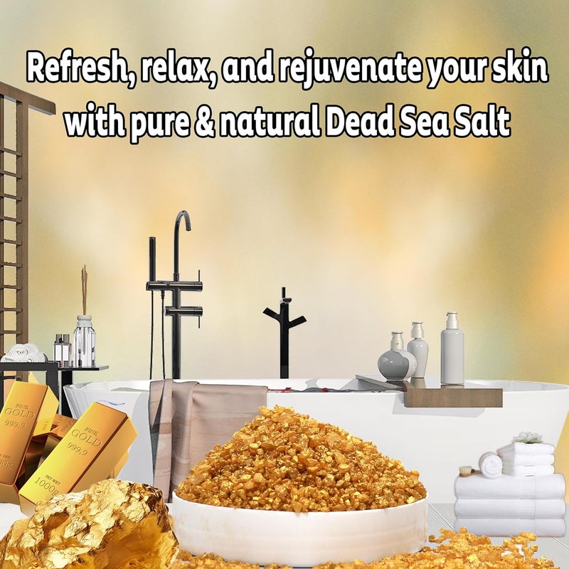 ECOLYTE+ La Parisienne Pure & Natural Dead Sea Salt - Gold Bath Salt for Hand, Foot, and Body Care (2 kg) - Image 4