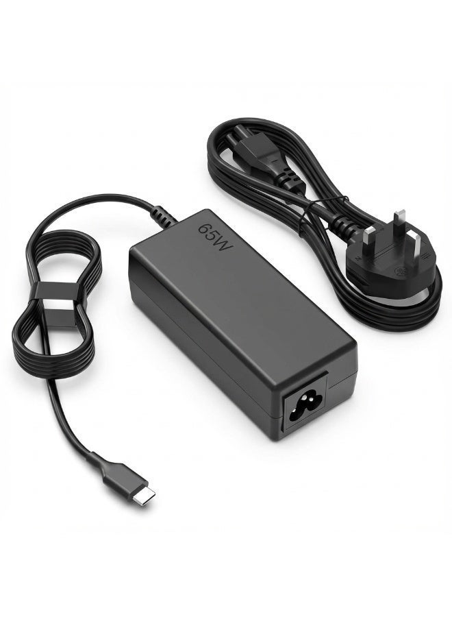 65W USB-C Charger Compatible with Lenovo Thinkpad, Yoga, Ideapad, Chromebook, ThinkBook Series Laptop Replacement Adapter - Image 1
