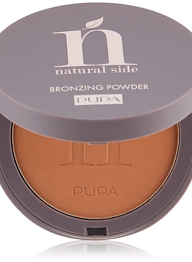 PUPA Milano Natural Side Bronzing Face Powder - Made With Natural Ingredients - Provides A Sun-Kissed Look - Smoothing Effect - Creates A Lasting, Natural Glow - 003 lntense Bronze - 0.28 Oz - Image 1