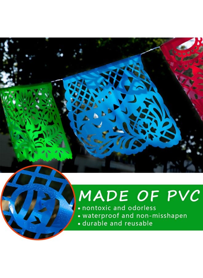 FuturePlusX 18 Feet Papel Picado Banner Mexican Party Banner Plastic Fiesta Banner Multicolor Cinco De Mayo Decorations For Mexican Party Supplies Dia De Los Muertos  - Image 5