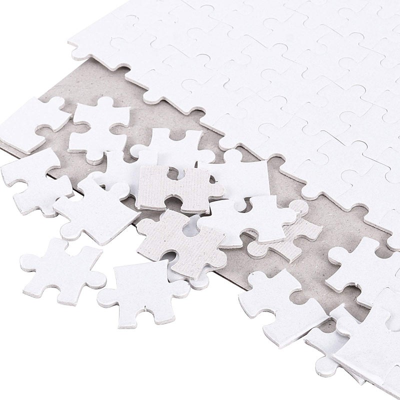 HAKZEON 35 Sets 120 Pcs White Blank Sublimation Jigsaw Puzzles 8 x 11 Inch Heat Press Transfer Custom Puzzle Pieces for DIY Projects  Make Your Own Puzzles for Weddings Decoration  Families Activities - Image 3