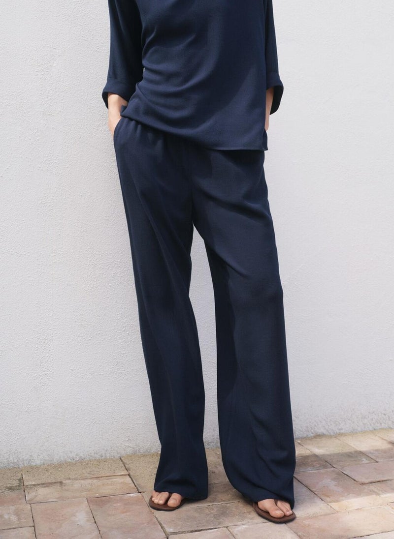 MANGO Straight-fit trousers with elastic waist  - Image 1