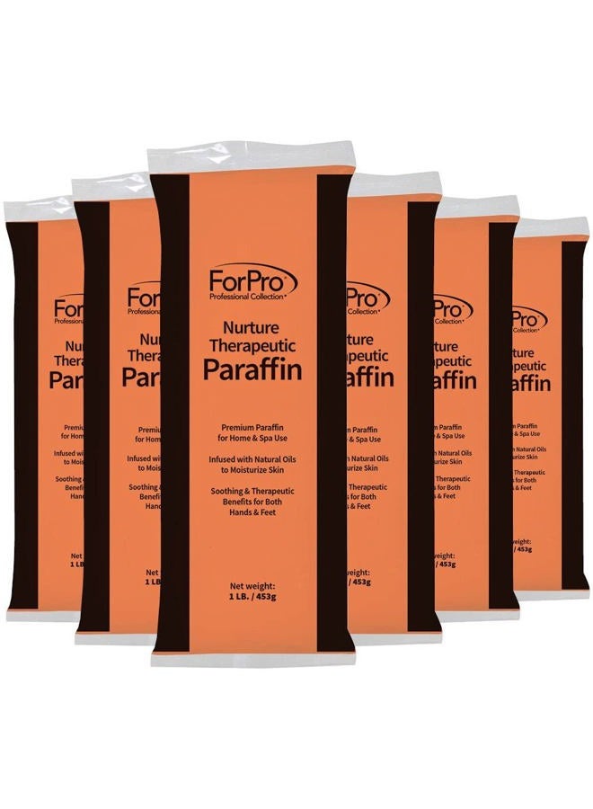 ForPro Professional Collection Nurture Paraffin Wax Refill, Peach Vanilla, Six 1-Pound Paraffin Blocks, Non-Greasy, Moisturizing for Soft & Healthy Skin, 6 Lbs - Image 1