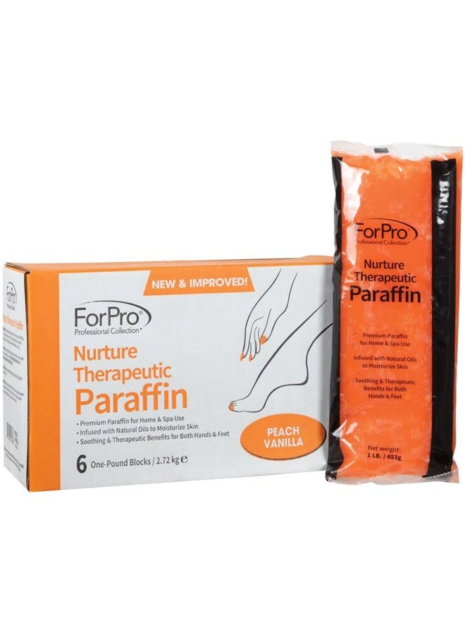 ForPro Professional Collection Nurture Paraffin Wax Refill, Peach Vanilla, Six 1-Pound Paraffin Blocks, Non-Greasy, Moisturizing for Soft & Healthy Skin, 6 Lbs - Image 2