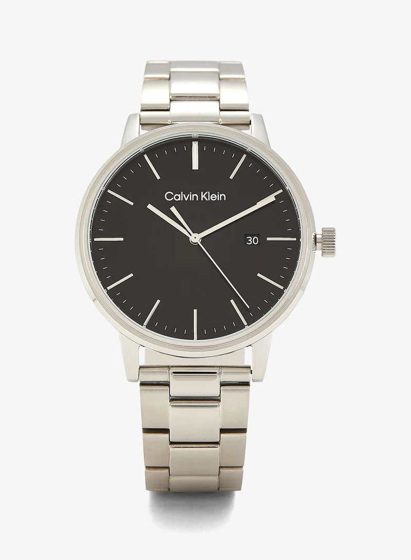 Mens Analog Quartz Watch Collection With Silver Stainless Steel Bracelet - 25200053