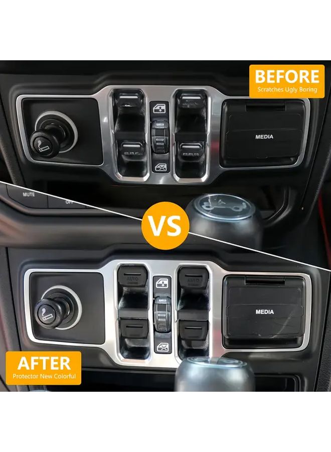 Blade Black 4 Pcs Center Console Window Button Trim Compatible With Jeep JL JT 2 4 Door 2018 2025 Interior Accessories - Image 3