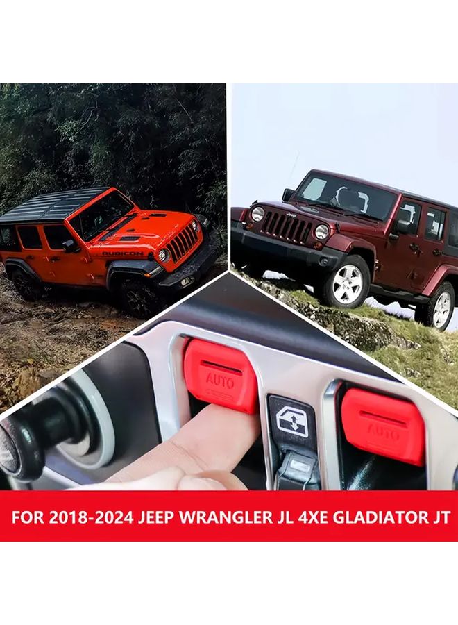 Blade Black 4 Pcs Center Console Window Button Trim Compatible With Jeep JL JT 2 4 Door 2018 2025 Interior Accessories - Image 4