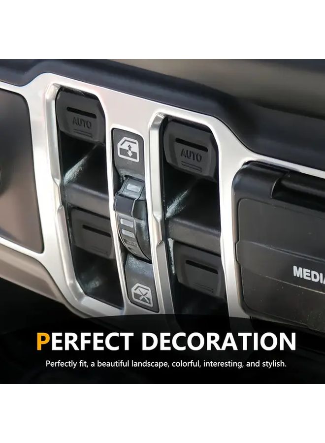 Blade Black 4 Pcs Center Console Window Button Trim Compatible With Jeep JL JT 2 4 Door 2018 2025 Interior Accessories - Image 5