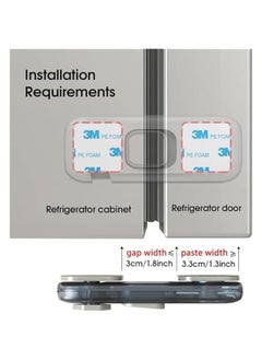 MOXO 5 Pack Child Proof Refrigerator Lock Baby Proofing Cabinet Locks Oven Lock Child Safety Fridge Lock for Fridge Drawers Dishwasher Oven Cupboard Closet Adhesive No Tools Need(Grey)  - Image 3