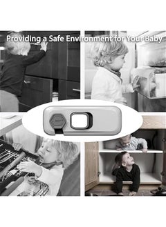 MOXO 5 Pack Child Proof Refrigerator Lock Baby Proofing Cabinet Locks Oven Lock Child Safety Fridge Lock for Fridge Drawers Dishwasher Oven Cupboard Closet Adhesive No Tools Need(Grey)  - Image 4