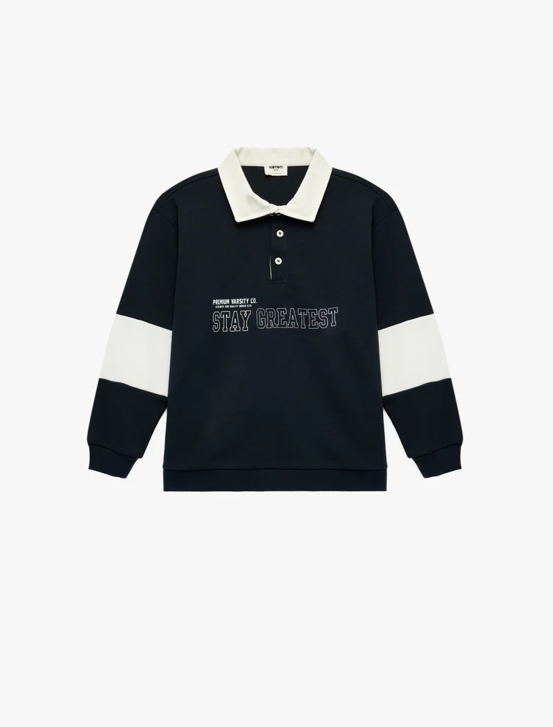 كوتون Polo Neck Sweatshirt
