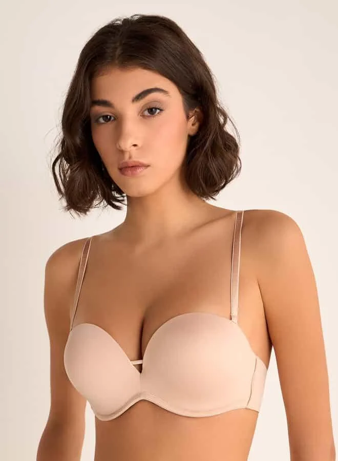 Splash FAV Adjustable Strap Balconette Bra with Hook and Eye Closure