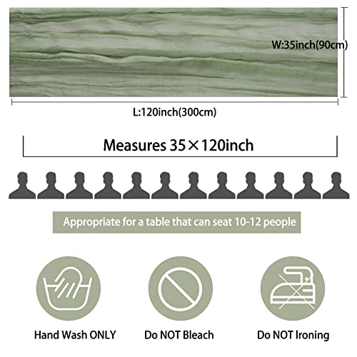 Fivenl 12 Pack 10Ft Cheesecloth Table Runner 35x120 Inch Boho Gauze Table Runner Cheese Cloth Long Romantic Table Runners for Wedding Bridal Shower Birthday Party Table Decor (Dusty Sage Green) - Image 2