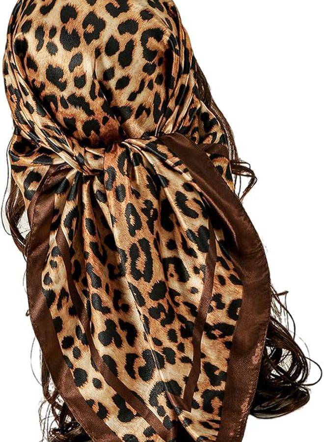 Coffee Animal Print Sun Protective Lightweight Shawl Scarf For Beach Festival Outdoor - Image 1