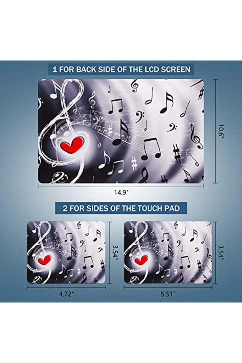 ICOLOR Laptop Skin Sticker Decal Covers 12" 13" 13.3" 14" 15" 15.4" 15.6 inch Laptop Skin Sticker Cover Art Decal Protector Notebook PC (Music & Red Heart) - Image 3