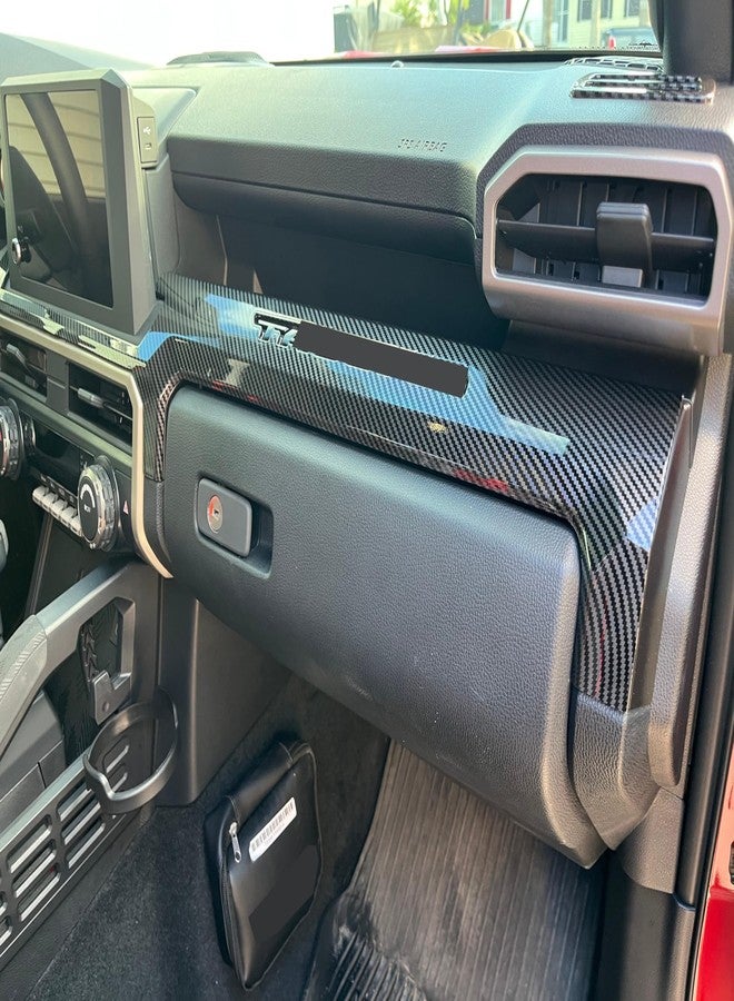 BORUIEN Dashborad Panel Cover for Toyota Tacoma SR SR5 2024 2025 2026 w/8" Display Interior Accessories Center Console ABS Side Frame Decor Cover (Carbon Fiber Grain, Fit 8 Inch Display Only) - Image 5